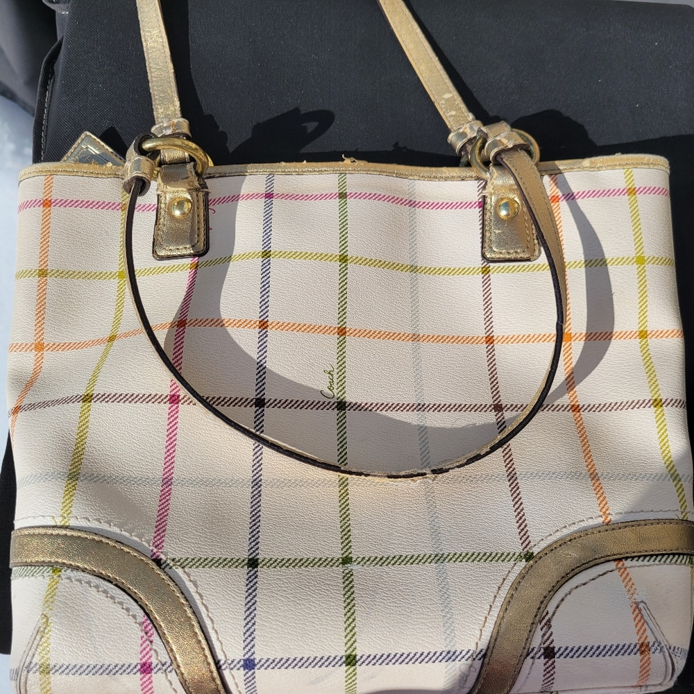 Coach Peyton Tattersall Tote ~ Well-Loved ~ Needs TLC ~ Hang Tag FINAL PRICE! - Picture 5 of 16